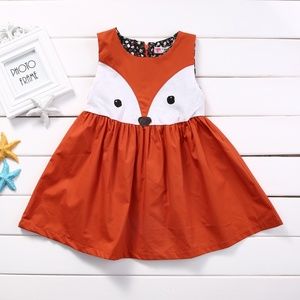 Cute Girls Fox Dress Back to School